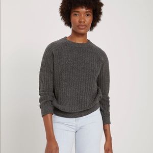 Bouclé Cropped Sweater in Grey